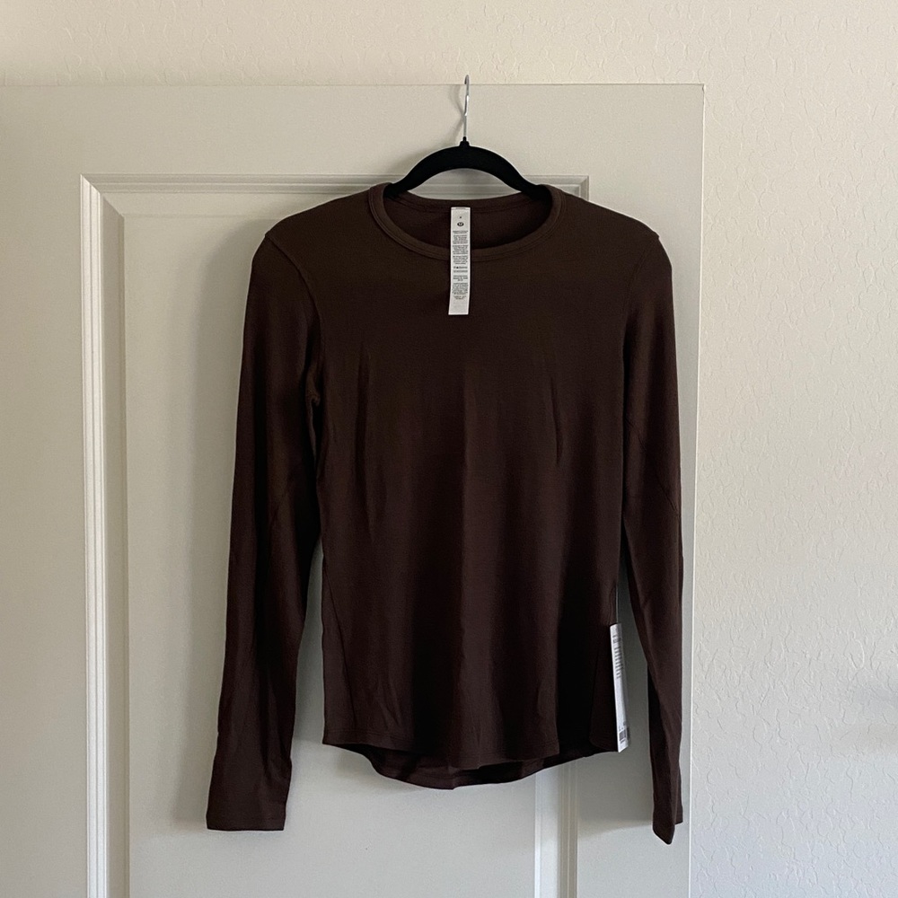 lululemon athletica Brown Long-Sleeve Crewneck Top